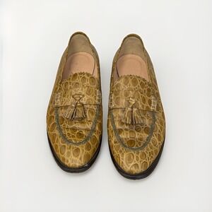 J CREW COLLECTION Biella Loafer‎ Crocodile-Embossed Lthr 9.5 Safar Green F8499